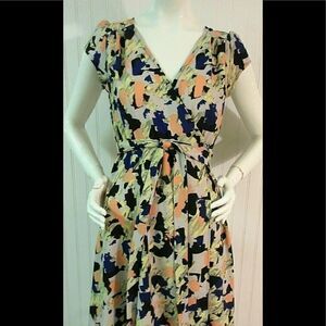 Le Lis faux wrap dress multi color sz XS